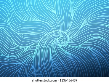 Light BLUE vector indian curved pattern. Sketchy hand drawn doodles on blurred background. A completely new design for your business.