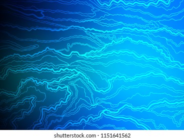 Light BLUE vector indian curved background. Colorful abstract illustration with lines in Asian style. Hand painted design for web, wrapping, wallpaper.