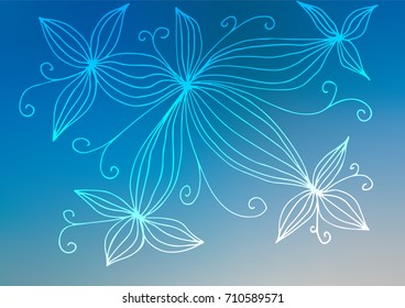 Light BLUE vector indian curved template. An elegant bright illustration with lines in Natural style. The best blurred design for your business.