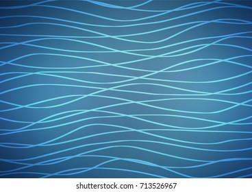 Light BLUE vector indian curved pattern. A completely new color illustration in doodle style. Hand painted design for web, leaflet, textile.