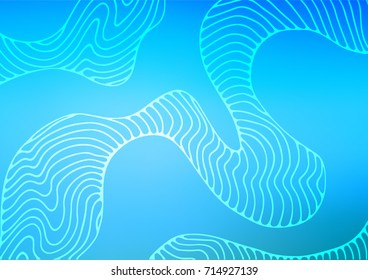 Light BLUE vector indian curved pattern. Glitter abstract illustration with doodles and zentagles. The best blurred design for your business.