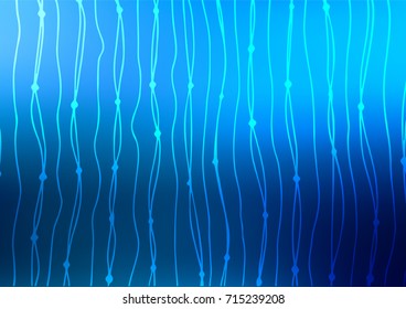 Light BLUE vector indian curved template. A vague abstract illustration with doodles in Indian style. Hand painted design for web, leaflet, textile.
