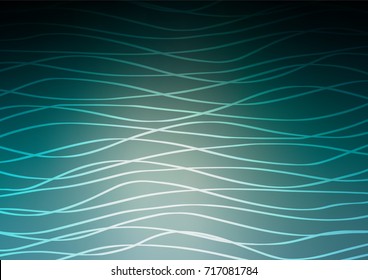 Light BLUE vector indian curved pattern. Colorful abstract illustration with lines in Asian style. The pattern can be used for coloring books and pages for kids.