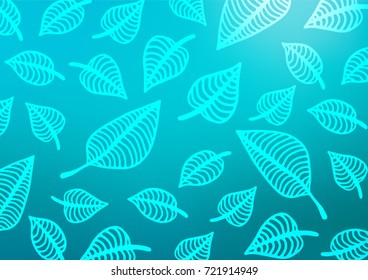 Light BLUE vector indian curved pattern. A vague abstract illustration with doodles in Indian style. The best blurred design for your business.