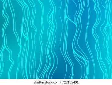 Light BLUE vector indian curved background. Decorative shining illustration with doodles on abstract template. A completely new template for your business design.