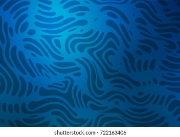 Light BLUE vector indian curved texture. Colorful illustration in abstract style with doodles. The pattern can be used for wallpapers and coloring books.