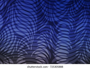 Light BLUE vector indian curved background. Creative illustration in blurred style with doodles and Zen tangles. Hand painted design for web, wrapping, wallpaper.