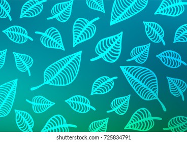 Light BLUE vector indian curved texture. Ethnic elegant natural pattern with gradient. Brand-new style for your business design.