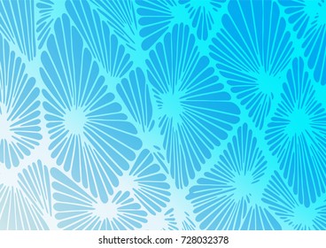 Light BLUE vector indian curved background. An elegant bright illustration with lines in Natural style. A completely new template for your business design.