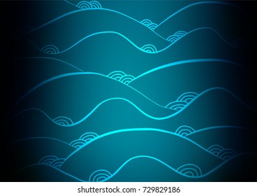 Light BLUE vector indian curved background. Geometric doodle illustration in Origami style with gradient. A completely new design for your business.