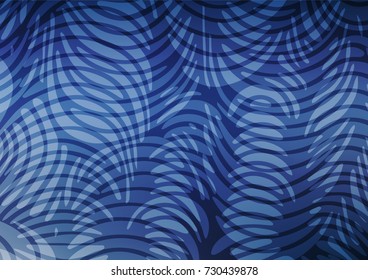 Light BLUE vector indian curved pattern. Modern geometrical abstract illustration with doodles. The pattern can be used for coloring books and pages for kids.