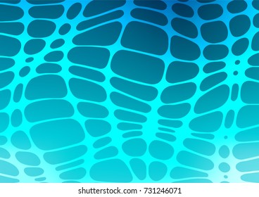 Light BLUE vector indian curved template. Ethnic elegant natural pattern with gradient. The pattern can be used for coloring books and pages for kids.
