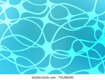 Light BLUE vector indian curved template. Shining colored illustration with doodles in Zen tangle style. The pattern can be used for coloring books and pages for kids.