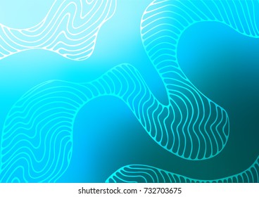 Light BLUE vector indian curved template. Modern geometrical abstract illustration with doodles. The doodle design can be used for your web site.