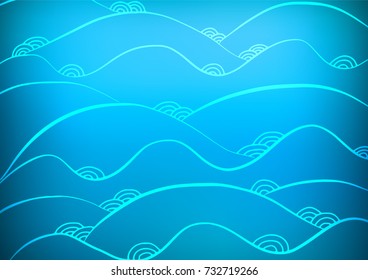 Light BLUE vector indian curved background. Glitter abstract illustration with doodles and Zen tangles. The best blurred design for your business.