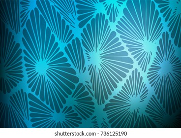Light BLUE vector indian curved template. A completely new color illustration in doodle style. A completely new template for your business design.