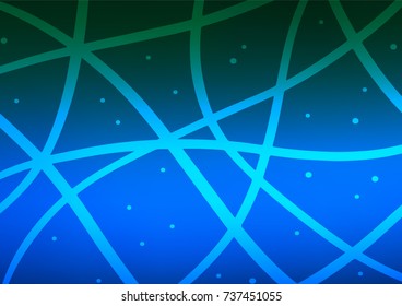 Light BLUE vector indian curved template. Decorative shining illustration with doodles on abstract template. The pattern can be used for wallpapers and coloring books.