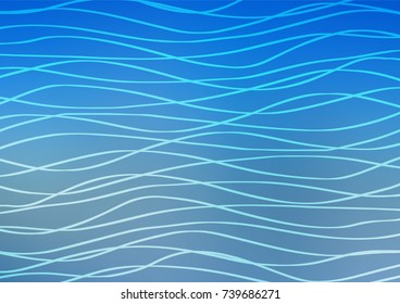 Light BLUE vector indian curved template. Decorative shining illustration with doodles on abstract template. The elegant pattern can be used as a part of a brand book.