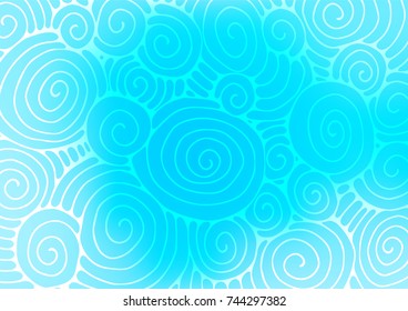 Light BLUE vector indian curved texture. Colorful abstract illustration with lines in Asian style. A new texture for your design.