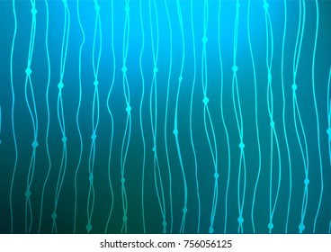 Light BLUE vector indian curved background. Doodles on blurred abstract background with gradient. Brand-new style for your business design.