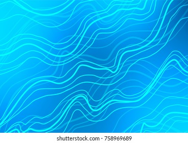 Light BLUE vector indian curved pattern. Doodles on blurred abstract background with gradient. The completely new template can be used for your brand book.