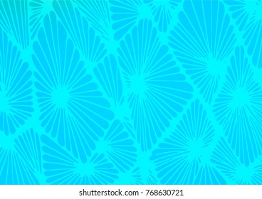 Light BLUE vector indian curved background. An elegant bright illustration with lines in Natural style. The template can be used as a background for cell phones.