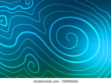 Light BLUE vector indian curved pattern. Glitter abstract illustration with doodles and Zen tangles. Hand painted design for web, wrapping, wallpaper.