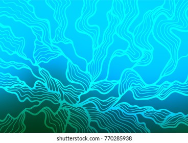 Light BLUE vector indian curved template. Sketchy hand drawn doodles on blurred background. The completely new template can be used for your brand book.