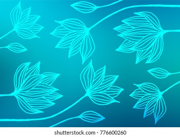 Light BLUE vector indian curved texture. Geometric doodle illustration in Origami style with gradient. Brand-new design for your business.