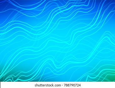 Light BLUE vector indian curved template. Blurred decorative design in Indian style with Zen tangles. The template can be used as a background for cell phones.