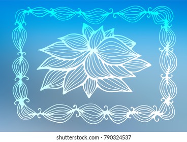Light BLUE vector indian curved pattern. Modern geometrical abstract illustration with doodles. The best blurred design for your business.