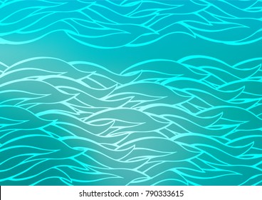 Light BLUE vector indian curved background. Blurred decorative design in Indian style with Zen tangles. The pattern can be used for heads of websites and designs.