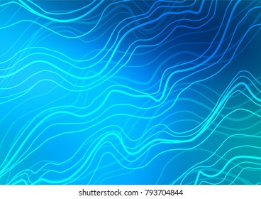 Light BLUE vector indian curved texture. A vague abstract illustration with doodles in Indian style. A completely new design for your business.