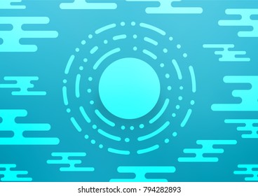 Light BLUE vector indian curved pattern. Creative illustration in blurred style with doodles and Zen tangles. A completely new template for your business design.