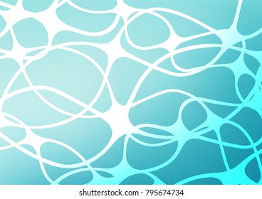 Light BLUE vector indian curved background. Glitter abstract illustration with doodles and Zen tangles. Hand painted design for web, leaflet, textile.