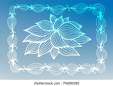 Light BLUE vector indian curved background. Blurred decorative design in Indian style with Zen tangles. Hand painted design for web, leaflet, textile.