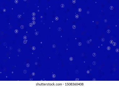 Light BLUE vector layout with algebra elements. Modern geometrical illustration with numerals. Smart design for university advert.