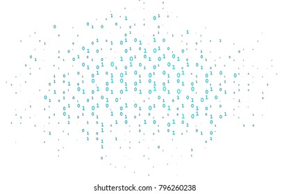 Light BLUE vector layout with algebra elements. Modern geometrical illustration with numerals. Best design for your ad, poster, banner of math college.