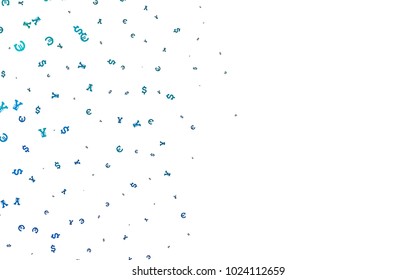 Light BLUE vector layout with banking symbols. Abstract illustration with colored financial digital symbols. The pattern can be used for ad, booklets, leaflets of banks.