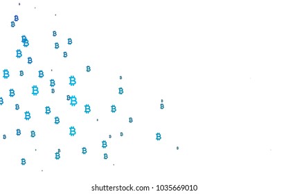 Light BLUE vector layout with banking symbols. Abstract illustration with colored financial digital symbols. The pattern can be used for financial, investment websites.