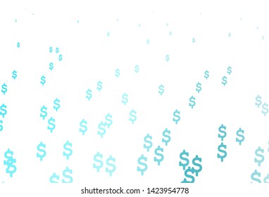 Light BLUE vector layout with banking symbols. Abstract illustration with colored financial digital symbols. The pattern can be used for ad, booklets, leaflets of banks.