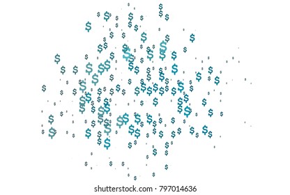 Light BLUE vector layout with banking symbols. Shining colored illustration with dollar signs, USD. The pattern can be used as ads, poster, banner for payments.
