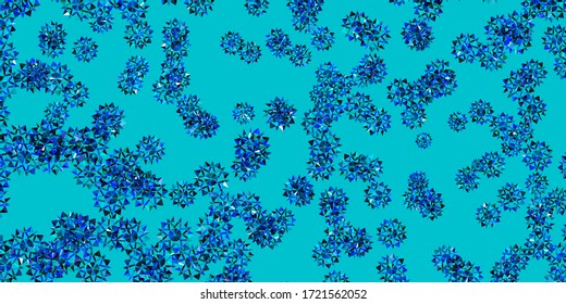Light BLUE vector layout with beautiful snowflakes. Gradient colorful illustration with snow elements in xmas style. New year websites pattern.