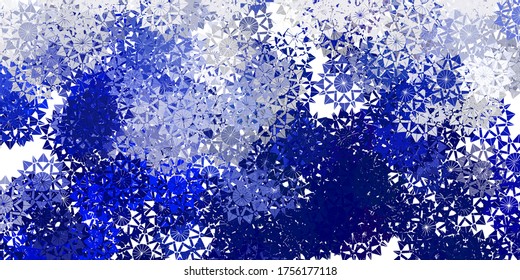 Light blue vector layout with beautiful snowflakes. Smart geometrical abstract illustration with ice, snow. Poster, banner  for New year design.