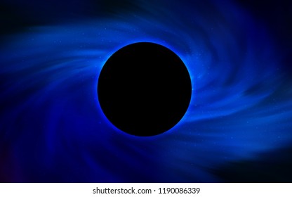 Light BLUE vector layout with a black hole, universe. Decorative design in space style with a black hole. Pattern for posters, banners of sales.