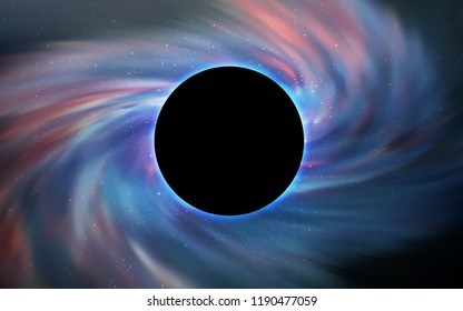 Light BLUE vector layout with a black hole, universe. Illustration with colorful milky way stars and a black hole. Pattern for posters, banners of sales.