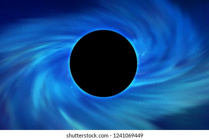 Light BLUE vector layout with a black hole, universe. Colorful illustration of a black hole on a starry backdrop. Backdrop for super sales on Black Friday.
