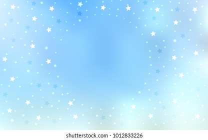 Light BLUE vector layout with bright stars. Modern geometrical abstract illustration with stars. The pattern can be used for websites.