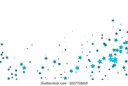 Light BLUE vector layout with bright stars. Shining colored illustration with stars. The pattern can be used for new year ad, booklets.