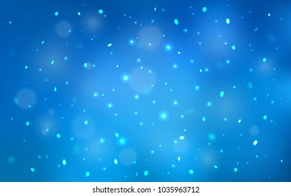 Light BLUE vector layout with bright snowflakes. Shining colored illustration with snow in christmas style. The pattern can be used for year new  websites.